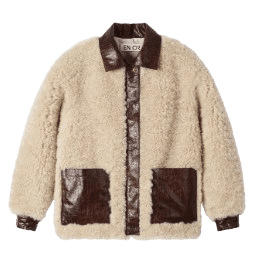 EN OR LEATHER COLORED FUR JACKET - BEIGE