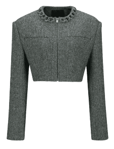 TRIMMED CROP JACKET