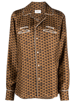 BALLY PENNANT-PRINT SILK SHIRT