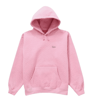 Supreme Micro Quilted Hooded Sweatshirt Dusty Pink