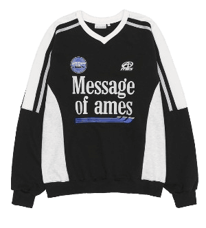 V NECK UNIFORM SWEATSHIRT BLACK