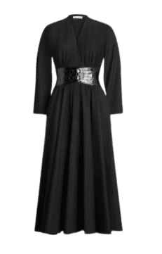 ALAIA POPLIN CROSS BELT DRESS