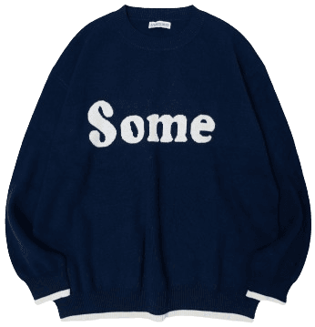 썸플레이스 SOME 그래픽 오버핏 풀오버 니트 티셔츠