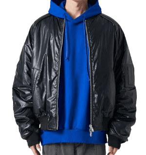 준지 광택 리버시블 MA-1 블랙