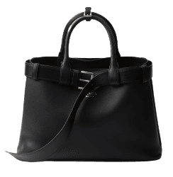 벨트가 달린 프라다 버클 미디엄 가죽 핸드백