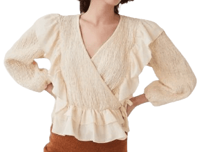 TACH Aster Smocked Wrap Blouse