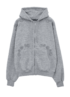 ORNAMENT STUDDED HOODIE_ONZI EDITION (GRAY)