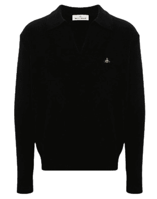 VIVIENNE WESTWOOD Black Embroidered Polo