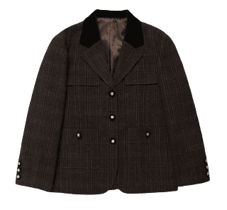 WOOL BLENDED COLLAR JACKET DEEP BROWN