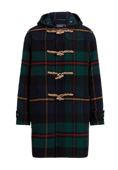 Polo Ralph Lauren 플래드 울 블렌드 더플 코트