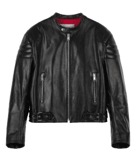 RECTO RED LINER RACER LEATHER JUMPER (BLACK) RM23WLJP001BK