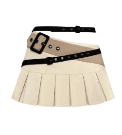CFIERCE BEIGE PLEATED SKIRT