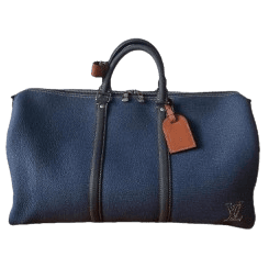 Keepall 50 Bandouliere Leather in Blue