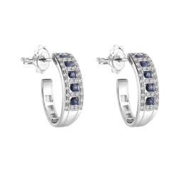 White gold, diamonds and sapphires earrings