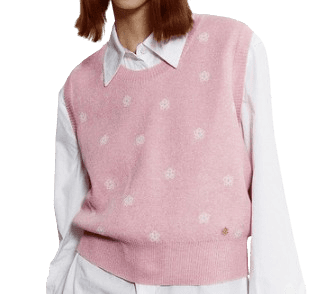 Camellia knit vest 001 Pink