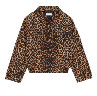 호피 실크 다페타의 해링턴 재킷 770540Y1I809664