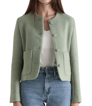 스테이 위드 미 부클레 트위드 울 재킷_PASTEL GREEN