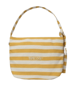 스트라이프 캔버스 쇼퍼백 옐로우