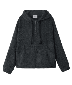 PESTO STRING HOOD ZIP-UP CARDIGAN DARK MOON