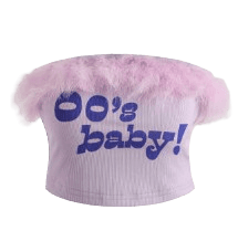 Y2K 파탑 인조털 튜브탑