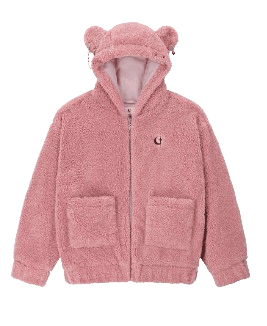 punk bear fleece jacket - PINK