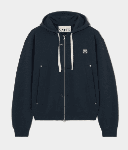 Teo Cotton All Day Hood Zip-Up - Classic Navy