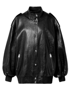 KHAITE Farris oversized paneled leather bomber jacket 1647597325535140