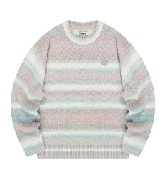 그라데이션 스트라이프 니트 민트