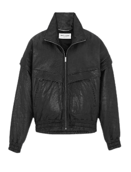 그레인 램스킨 소재의 생로랑 보머재킷