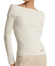Merino Wool and Cashmere Off-The-Shoulder Sweater