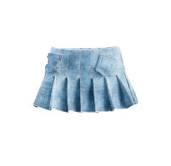 Beverly Denim Pleated Skirt