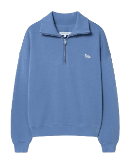 women baby fox patch half zip sweatshirt