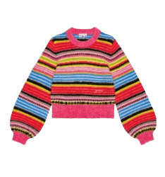 Soft Wool Stripe O-Neck Sweater