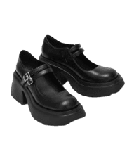 청키 힐 더블 스트랩 메리제인 슈즈