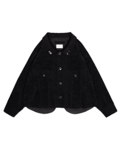 ANONIMO-A Button Detailed Oversized Corduroy Jacket- Black