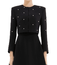 CREPE PEARL CROP JACKET