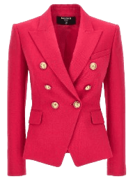 24SS 발망 수트 자켓 BF1SG008WC094DK Fuchsia