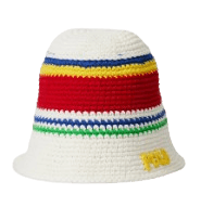 로고 스트라이프 크로켓 버킷햇