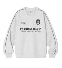 24H 트랙 브이넥 맨투맨 멜란지그레이