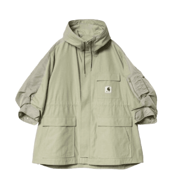Sacai x Carhartt WIP Duck x Nylon Twill Coat Light Green Light Khaki