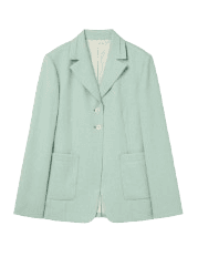 two button linen blend blazer mint