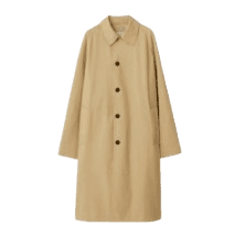 롱 코튼 블렌드 카 코트