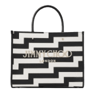 Avenue M Tote 자수 로고 디테일 블랙 화이트 에비뉴 프린트 캔버스 토트백