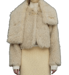 faux fur crop jacket_beige