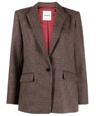 SANDRO houndstooth wool-blend blazer