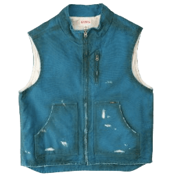 KAMIYA BORO DUCK VEST S/S / BLUE