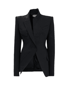 비대칭 테일러드 재킷 블랙