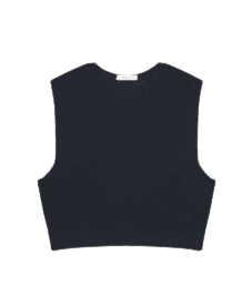 DELLA LANA 사이드 슬릿 브이넥 베스트