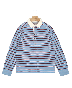 STRIPE RUGBY SHIRT STRIPE-BLUE