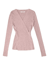 Cross V-neck Knit_Pink